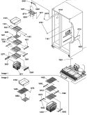 FZ SHELVES AND LIGHT Diagram and Parts List for SS25TL P1194004W L Amana Refrigerator