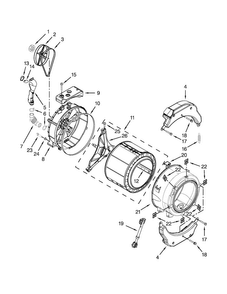 Tub And Basket Parts Diagram and Parts List for MLE20PDCYW0  Maytag Washer Dryer Combo
