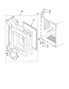 Door Parts Diagram and Parts List for JUW248LWRS00  Jenn-Air Wine and Beverage Cooler