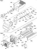 ICE BUCKET AUGER AND ICE MAKER PARTS Diagram and Parts List for SBDE20TPE P1190904W E Amana Refrigerator