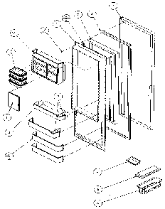 Refrigerator Door Diagram and Parts List for 36541-P1121701W  Amana Refrigerator
