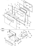 OVEN DOOR AND STORAGE Diagram and Parts List for ARR6200W P1143455N W Amana Range