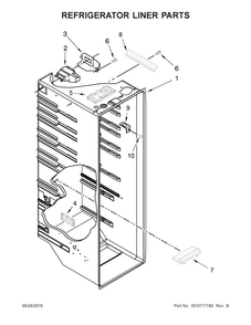Refrigerator Liner Parts Diagram and Parts List for 5MSF25N4BA02  Maytag Refrigerator