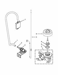Fill And Overfill Parts Diagram and Parts List for MDBH980AWW0  Maytag Dishwasher