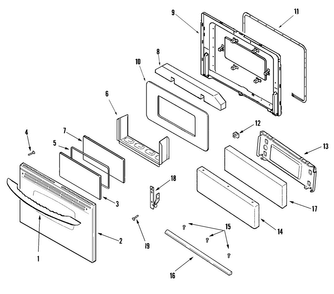 Door/drawer Diagram and Parts List for MGRH451BDS  Maytag Range