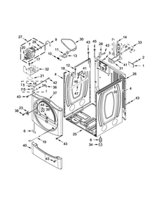 Cabinet Parts Diagram and Parts List for MDE28PRCYW0  Maytag Dryer