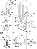DRAIN SYSTEM / ROLLERS / EVAP Diagram and Parts List for SRD22S3W P1190327W W Amana Refrigerator