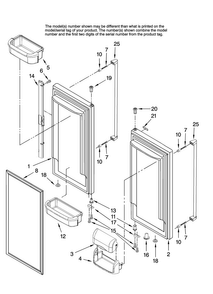 Refrigerator Door Parts Diagram and Parts List for JFD2589KEP12  Jenn-Air Refrigerator