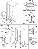 DRAIN SYSTEMS, ROLLERS AND EVAP ASSY Diagram and Parts List for SXD322L P1313901W L Amana Refrigerator