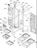 REF / FZ SHELVES, LIGHTS, AND HINGES Diagram and Parts List for SSD522TBW P1313601W W Amana Refrigerator