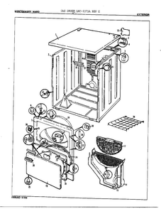Gas Dryer/ Exterior Diagram and Parts List for 8375A REV E Norge Dryer
