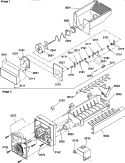 ICE BUCKET AUGER AND ICE MAKER PARTS Diagram and Parts List for SBDE20S4SW P1190903W W Amana Refrigerator