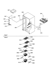 Freezer Shelves And Lights Diagram and Parts List for SRI21VL-P1315601WL  Amana Refrigerator