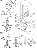 DRAIN SYSTEMS, ROLLERS, AND EVAP ASSY Diagram and Parts List for SSD25TE P1314201W E Amana Refrigerator