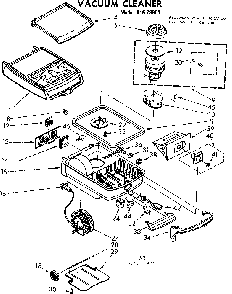 Base Assembly Diagram and Parts List for 11629950  Kenmore Canister Vacuum