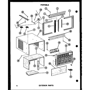 Exterior Parts 1 Diagram and Parts List for 109-2J P54390-83R Amana Air Conditioner