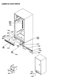 Ladders And Lower Cabinet Diagram and Parts List for TC18VW-P1315707WW  Amana Refrigerator