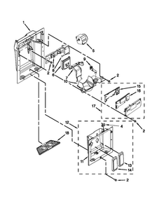 Dispenser Parts Diagram and Parts List for JS48PPDUDB20  Jenn-Air Refrigerator