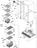 FZ SHELVES AND LIGHT Diagram and Parts List for SGD22TL P1303510W L Amana Refrigerator