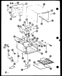 Cabinet Diagram and Parts List for RC-14S P73824-7M Amana Microwave