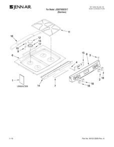 Cooktop Parts Diagram and Parts List for JGS8750BDS17  Jenn-Air Range