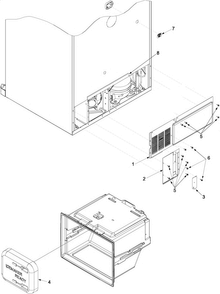Cabinet Back Diagram and Parts List for ABB2522FES0  Amana Refrigerator