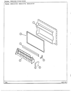 Freezer Inner Door Diagram and Parts List for HMG191760  Admiral Refrigerator