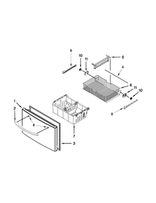 Freezer Door Parts Diagram and Parts List for MFI2670XEM7  Maytag Refrigerator