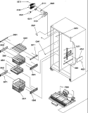 FZ SHELVES AND LIGHT Diagram and Parts List for SRD27S2W P1190321W W Amana Refrigerator