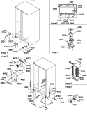 DRAIN SYSTEM, ROLLERS, AND EVAP ASSY Diagram and Parts List for SXD520TW P1313701W W Amana Refrigerator