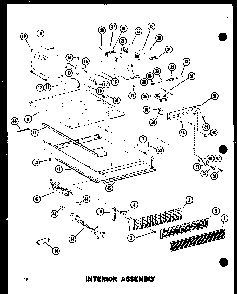 Interior Assembly Diagram and Parts List for RC-14 P72100-7M Amana Microwave