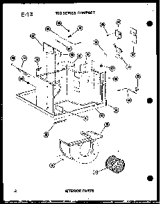 Interior Parts Diagram and Parts List for 11-5J P54336-67R Amana Air Conditioner