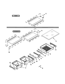 Part Location Diagram of WPW10704017 Whirlpool Glass Shelf