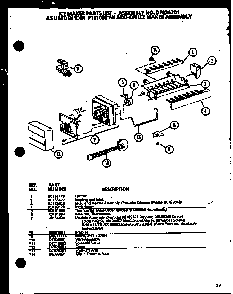 Ice Maker Diagram and Parts List for SX22J-P1116004W  Amana Refrigerator