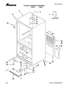 Cabinet Parts Diagram and Parts List for AB1924PEKB5  Amana Refrigerator