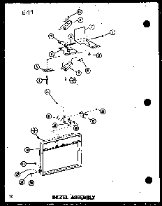 Bezel Assembly Diagram and Parts List for RC-14SD P75750-1M Amana Microwave
