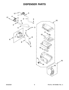 Dispenser Parts Diagram and Parts List for MHW8630HC4  Maytag Washer