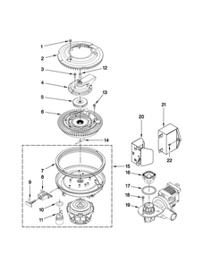 Pump And Motor Parts Diagram and Parts List for JDB1275AWF1  Jenn-Air Dishwasher