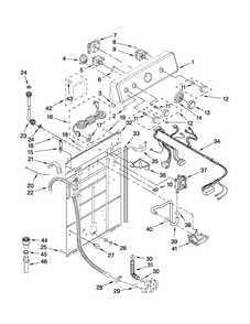 Controls And Rear Panel Parts Diagram and Parts List for 4KMTW5755TW1  Maytag Washer