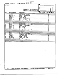 Shelves & Accessories Page 2 Diagram and Parts List for 22922-7A  Admiral Refrigerator