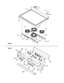 Main Top And Backguard Diagram and Parts List for ART6021C-P1143811NC  Amana Range