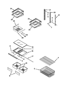 Shelf Parts Diagram and Parts List for MBR1953YES4  Maytag Refrigerator