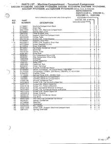 Refrigerator/machine Compartment Page 2 Diagram and Parts List for SXD25MP-2  Amana Refrigerator