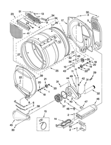 Bulkhead Parts Diagram and Parts List for MEDX600XW0  Maytag Dryer