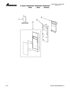 Control Panel Parts Diagram and Parts List for AMV3204VAB1  Amana Microwave
