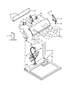 Top And Console Parts Diagram and Parts List for CED147SDW1  Crosley Dryer