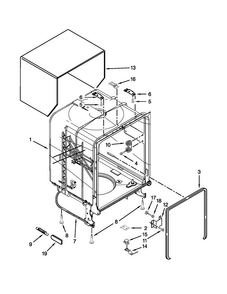 Tub And Frame Parts Diagram and Parts List for ADB1400PYB2  Amana Dishwasher