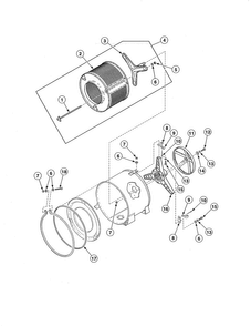 Inner Basket/trunnion/bearing Housing/pulley Diagram and Parts List for SWF261WH  Speed Queen Washer