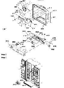 Ice/water Cavity, Electronic Bracket Assy & Toe Grille Diagram and Parts List for SRDE520TBW-P1312402WW  Amana Refrigerator