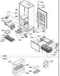 DRAWER, HINGES & ACCESSORIES Diagram and Parts List for B136CAL3 P1197501W Amana Refrigerator